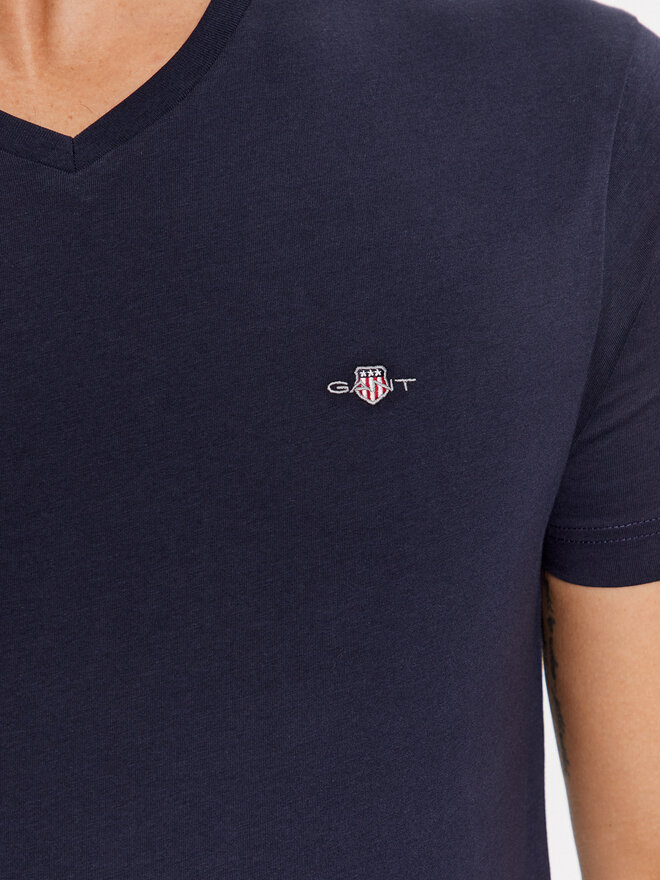 Gant Gant Marškinėliai Shield 2003186 Tamsiai mėlyna Slim Fit