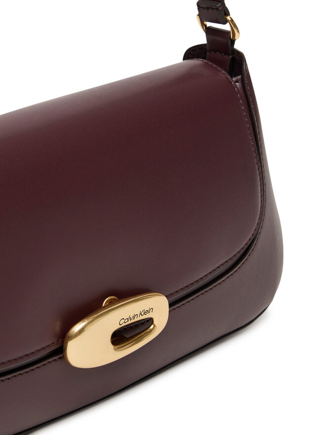 Calvin Klein Ročna torba Calvin Klein Hardware Flap Shoulder Bag LV04F3146G Bordo rdeča