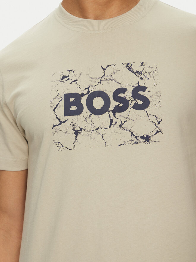 BOSS BOSS Camiseta Logo Space 50539186 Beis Regular Fit