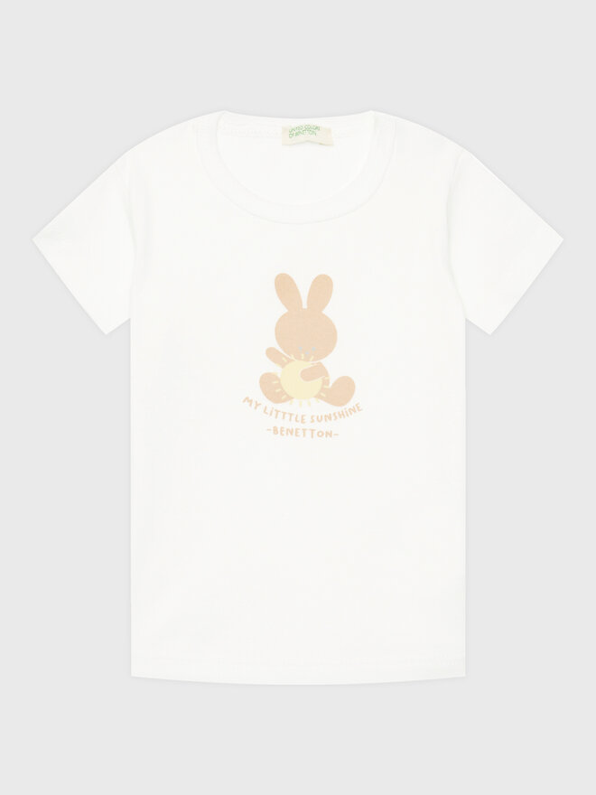 United Colors Of Benetton United Colors Of Benetton T-Shirt 3I9WA1003 Λευκό Regular Fit