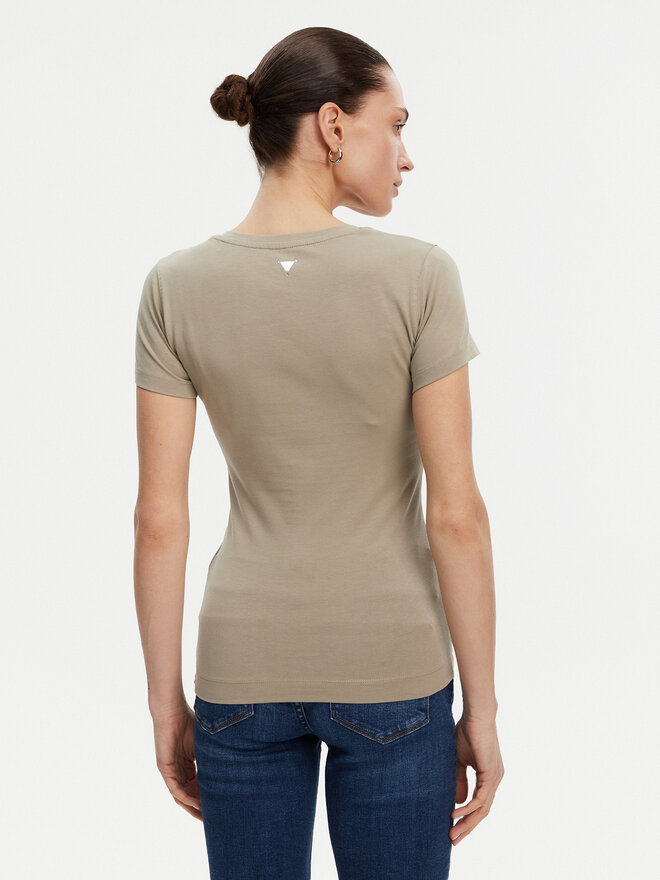 Guess Guess Marškinėliai W5GI08 J1314 Chaki Slim Fit