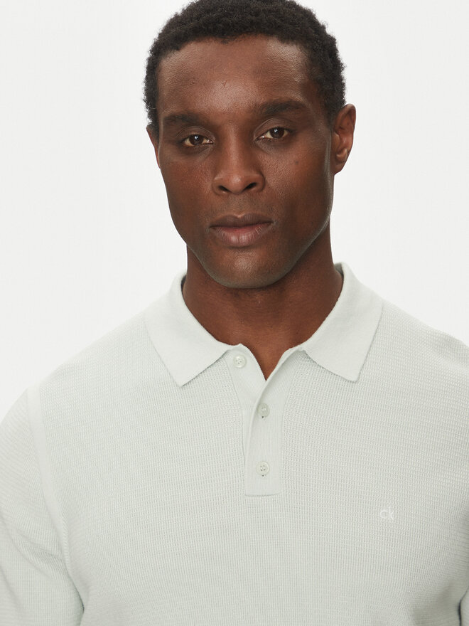 Calvin Klein Calvin Klein Poloshirt Micro Waffle Polo S/S K10K114465 Écru Regular Fit