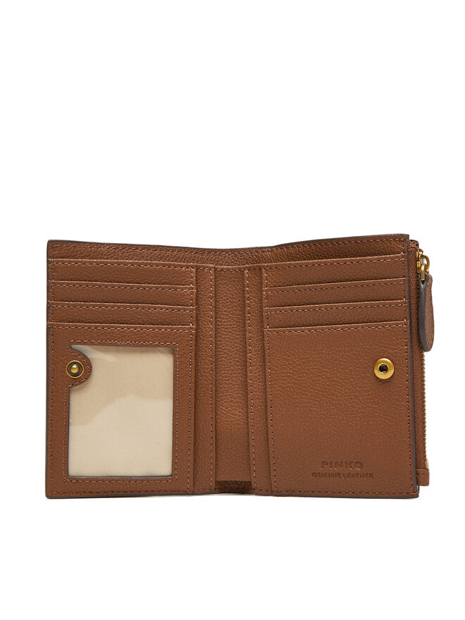 PINKO Velká dámská peněženka PINKO Compact Wallet AI 25-26 PCPL 103612 A29Q Hnědá
