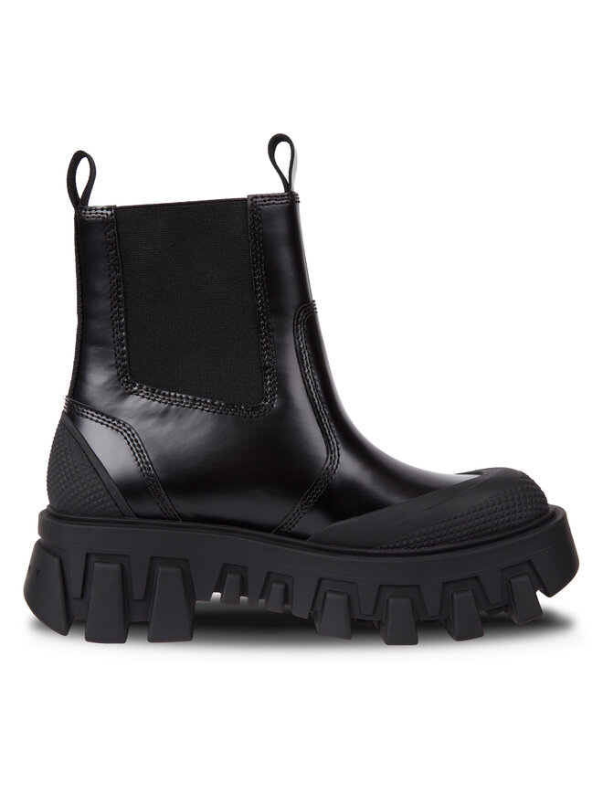 Tommy Jeans Sztyblety Tommy Jeans Tjw Chunky Chelsea Mix Material EN0EN02375 Czarny