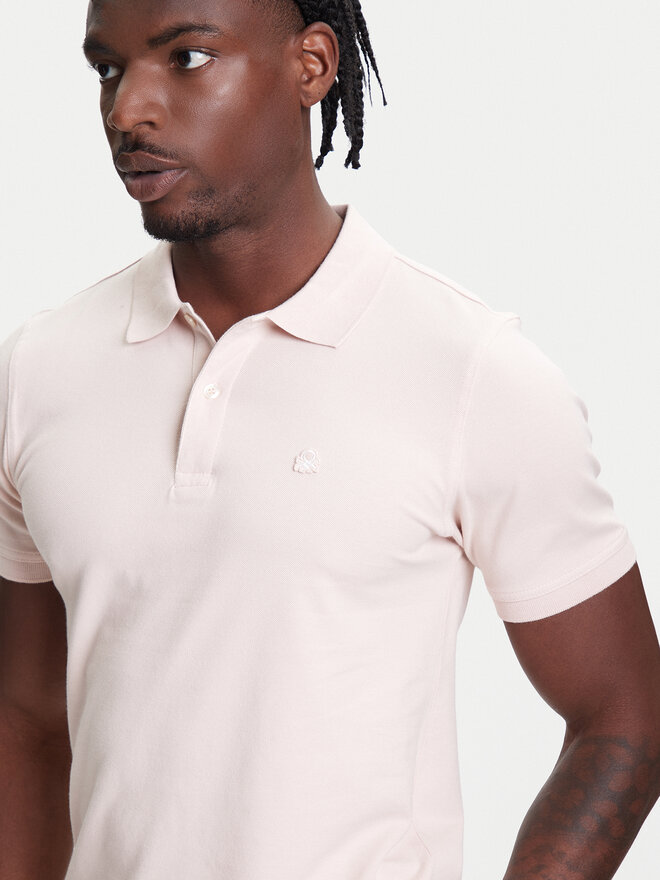 United Colors Of Benetton United Colors Of Benetton Pólóing 3WG9U301Z Rózsaszín Slim Fit