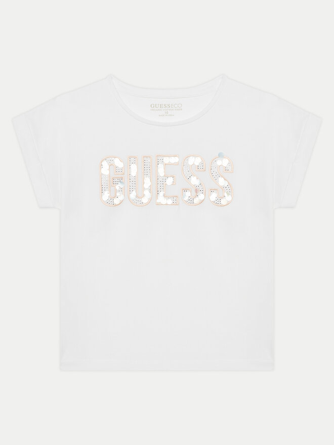 Guess Guess Marškinėliai J5GI09 K6YW4 Balta Regular Fit