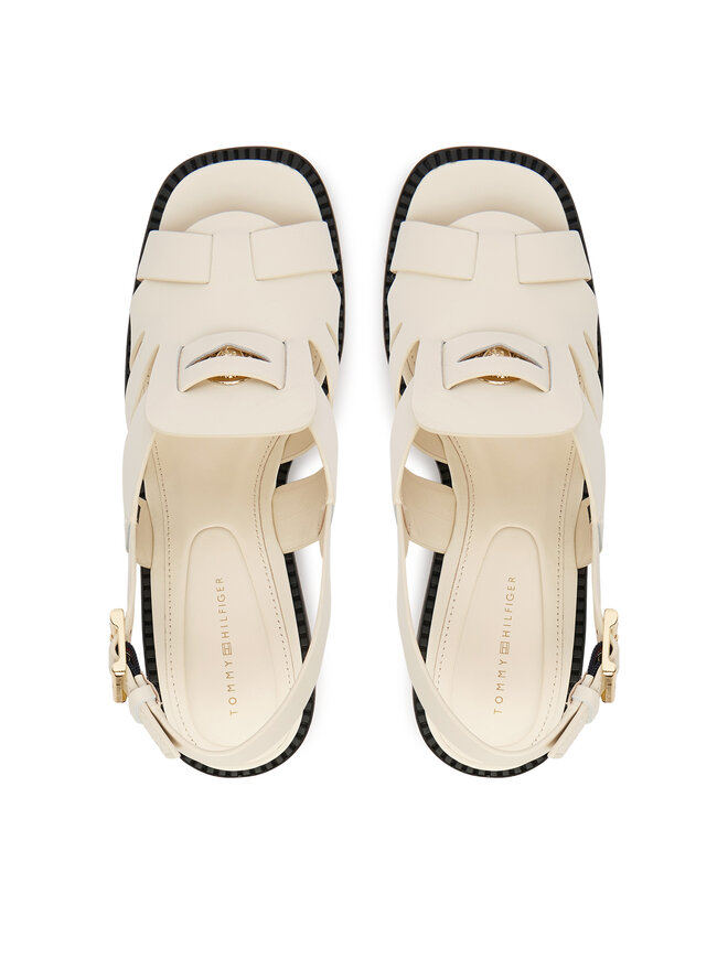 Tommy Hilfiger Sandalen Tommy Hilfiger Cross Blocked Heel Sandal FW0FW09135 Weiß
