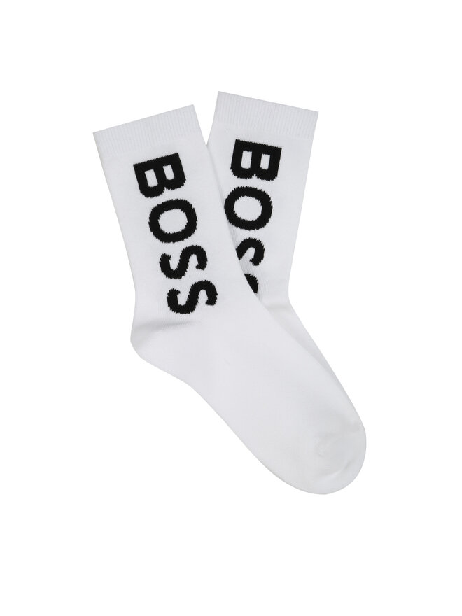 BOSS 2er-Set hohe Kindersocken BOSS J51743 Weiß