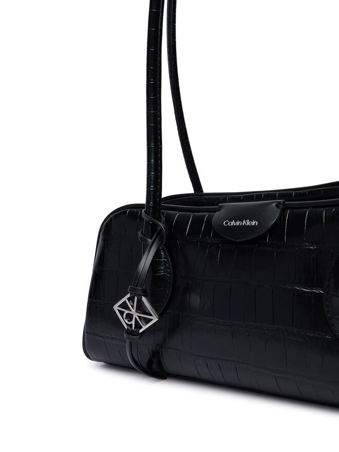Calvin Klein Handtasche Calvin Klein Emblem Trio Croco Shoulder Bag LV04F3780G Schwarz