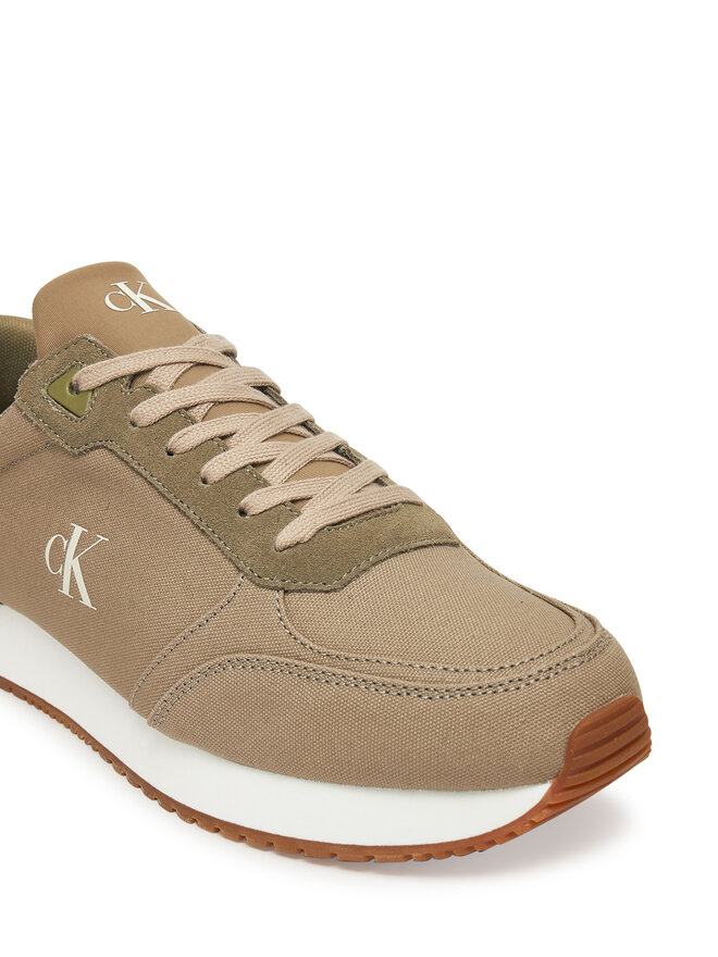Calvin Klein Jeans Sneakersy Calvin Klein Jeans Runner Sock Laceup Mg Canvas YM0YM01217 Zielony