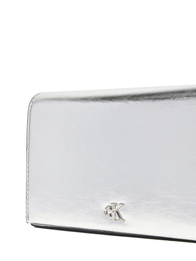 Calvin Klein Handtasche Calvin Klein Ck Metallic Wallet On Chain LV04F3320G Silberfarben