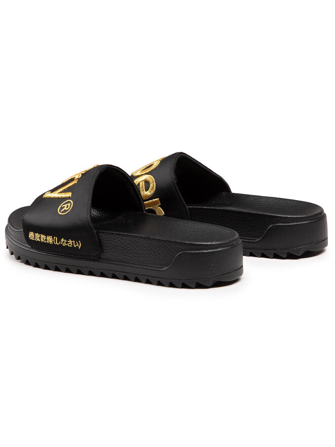 Superdry Pantoletten Superdry Satin Flatform Slide WF310126A Schwarz