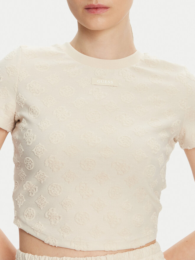 Guess Guess T-Shirt V5GP21 KCT02 Beige Regular Fit