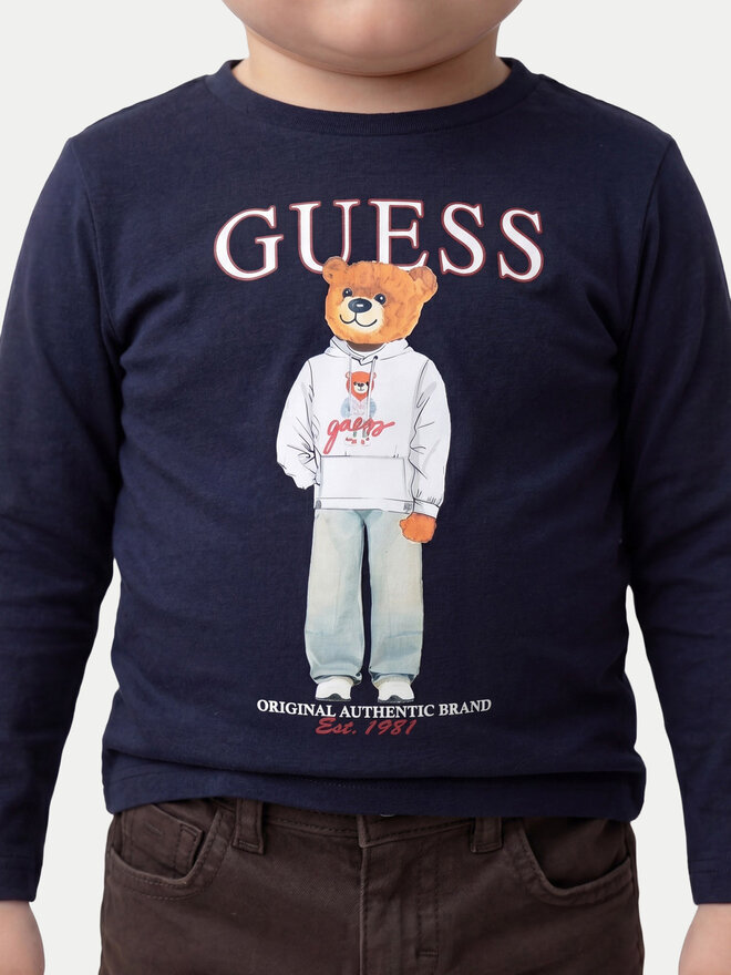 Guess Guess Bluse N6YI06 K3794 Dunkelblau Regular Fit