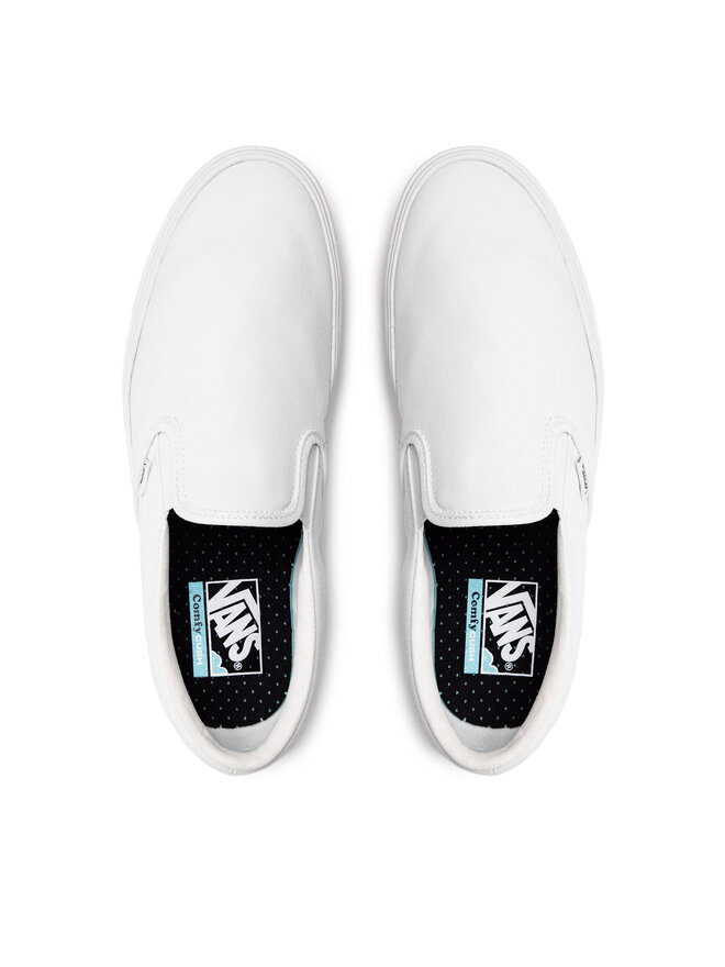 Vans comfycush white slip on cheap