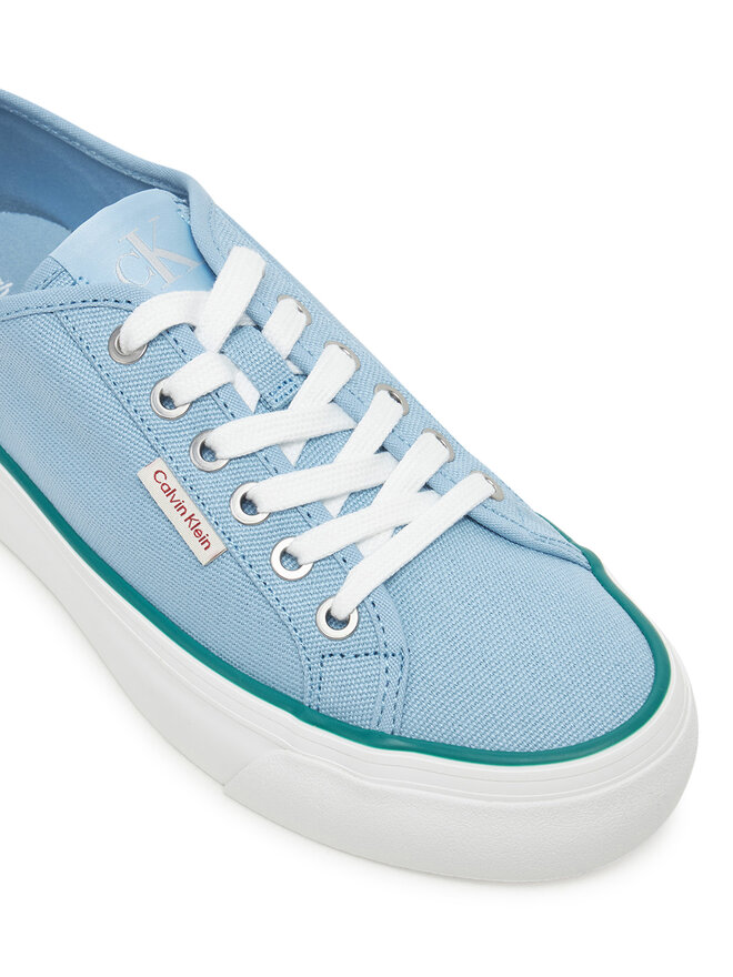 Calvin Klein Jeans Tenis superge Calvin Klein Jeans Vulc Flatform Ctn Logo Tag YW0YW01838 Svetlo modra