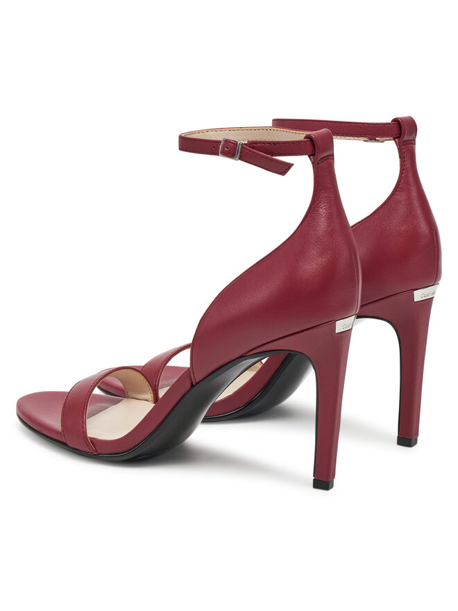 Calvin Klein Sandały Calvin Klein Heel Sandal 90 - Lth HW0HW02337 Bordowy