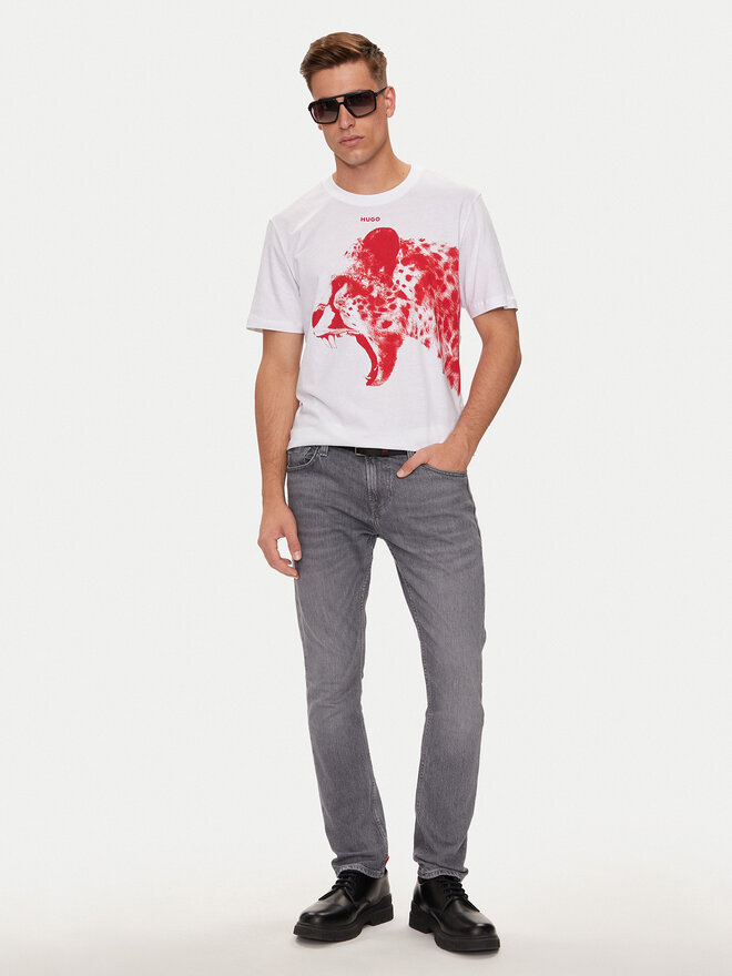 HUGO Hugo Majica Dikobra 50519013 Bela Regular Fit