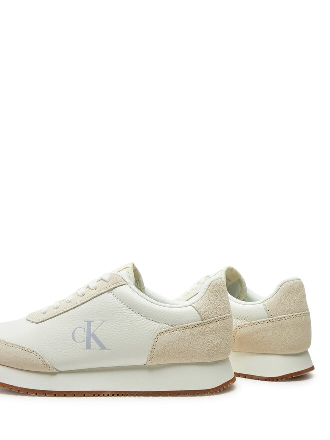 Calvin Klein Jeans Snīkeri Calvin Klein Jeans Runner Laceup Low Mix Mg YW0YW01798 Balts