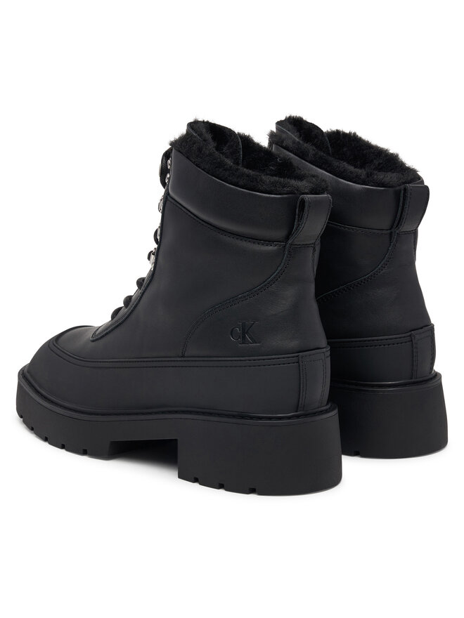 Calvin Klein Schnürschuhe Calvin Klein Chunky Hiking Lup Boot Lth Wl Em HW0HW03204 Schwarz