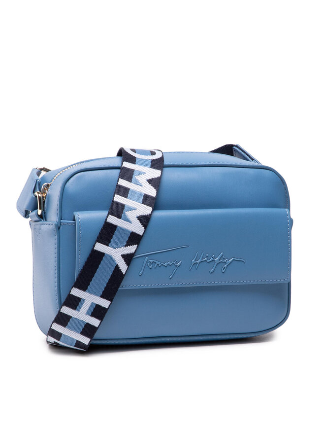 Tommy Hilfiger Ročna torba Tommy Hilfiger Iconic Tommy Camera Bag Sign AW0AW10958 Modra