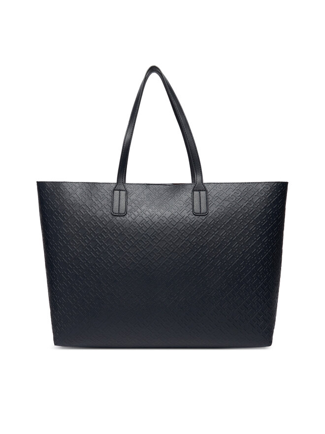 Tommy Hilfiger Handtasche Tommy Hilfiger Th Icon Tote Mono AW0AW18174 Dunkelblau