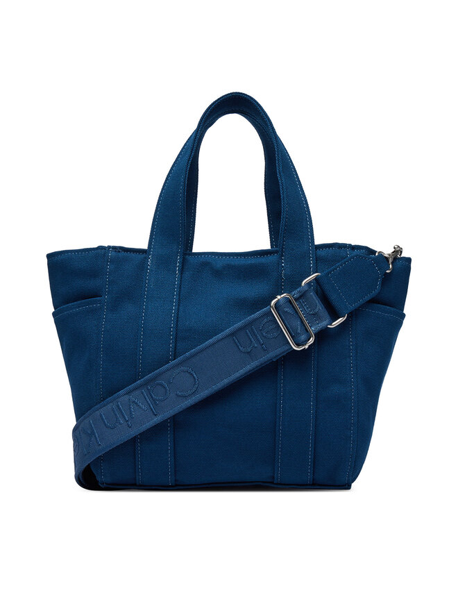 Calvin Klein Handtasche Calvin Klein Webbing Strap Canvas Small Tote LV04F3384G Blau