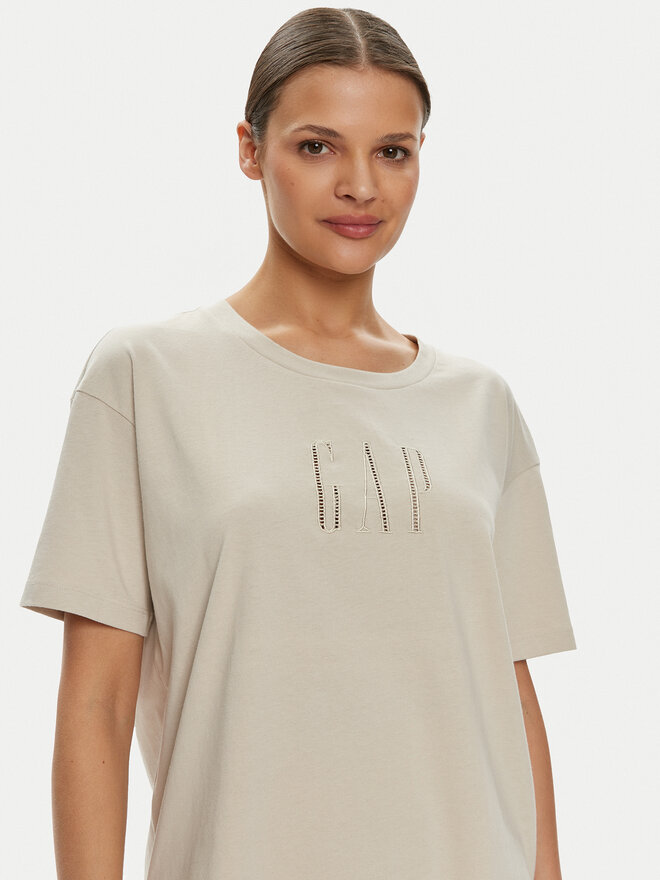 Gap Gap Marškinėliai 627139-03 Écru Loose Fit