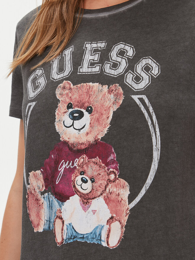 Guess Guess Marškinėliai W4RI86 K9SN1 Juoda Regular Fit