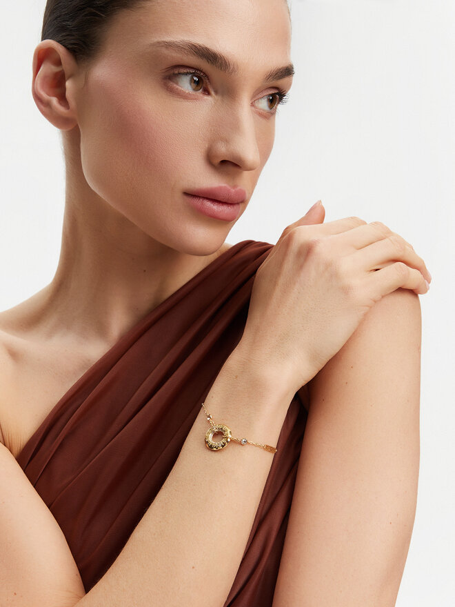 Guess Bransoletka Guess Just Guess JUBB03 113JW Żółte złocenie