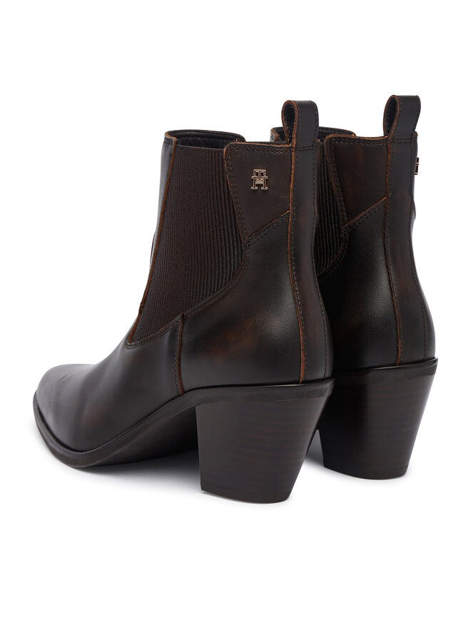 Tommy Hilfiger Stiefeletten Tommy Hilfiger Leather Western Chelsea Boot FW0FW09582 Braun
