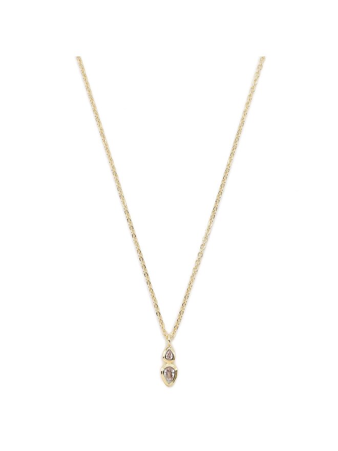 Luv AJ Набір з 2 ланцюжків Luv AJ Stellar Bezel Charm Necklace Set HOL22-N-SBCN-G Золотий