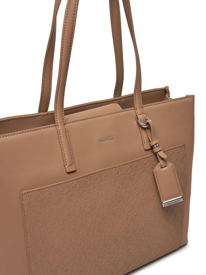 Calvin Klein Handtasche Calvin Klein Ck Must Medium Shopper_Mono K60K612774 Beige