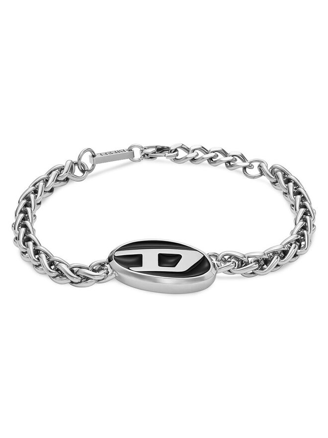 Diesel Bransoletka Diesel Steel Font DX1469040 Srebrny