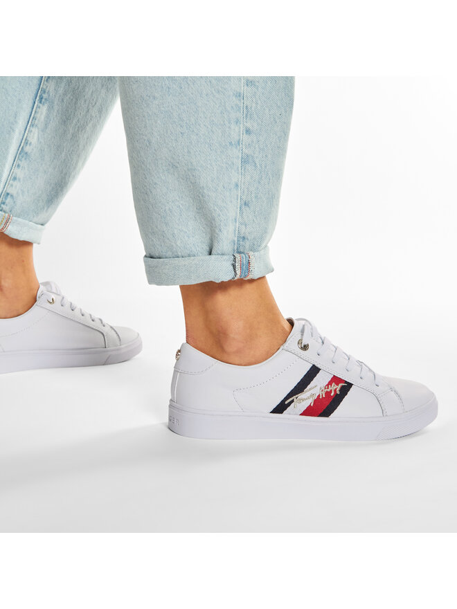 Tommy Hilfiger Sneakers Tommy Hilfiger Signature Cupsole Sneaker FW0FW05224 Weiß