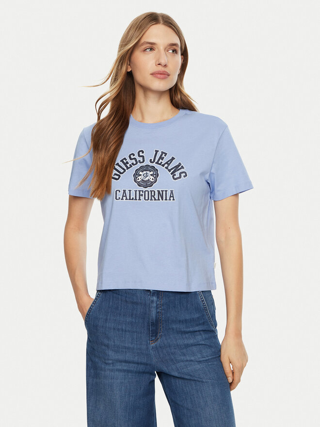 Guess Jeans Guess Jeans Marškinėliai W5RI43 K8HM0 Mėlyna Regular Fit