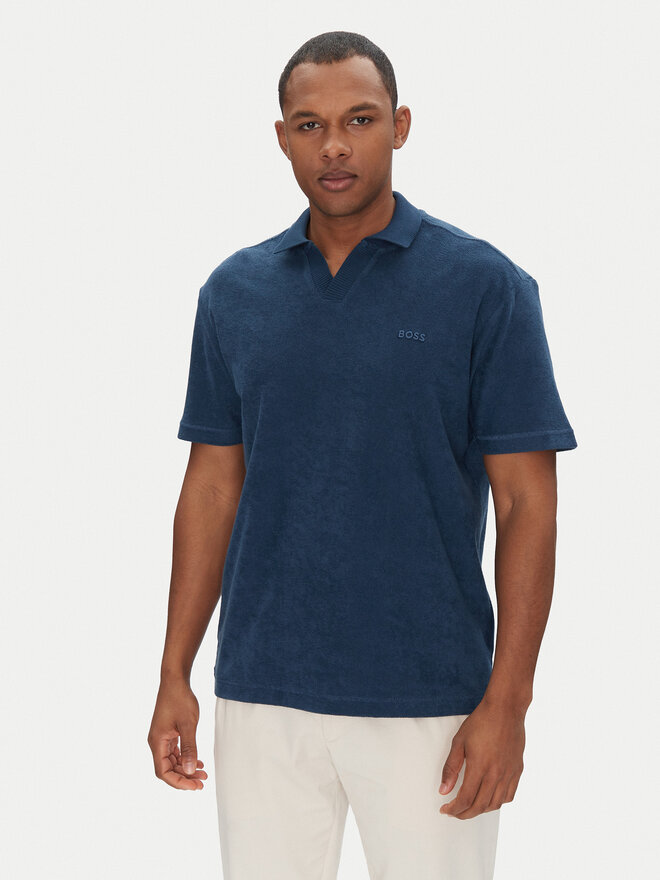 BOSS BOSS Poloshirt Pe_Doubletowel 50539869 Dunkelblau Relaxed Fit