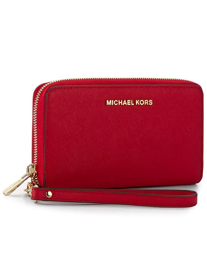 Portefeuille femme grand format Michael Kors Jet Set Travel 32H4GTVE9L Rouge chaussures