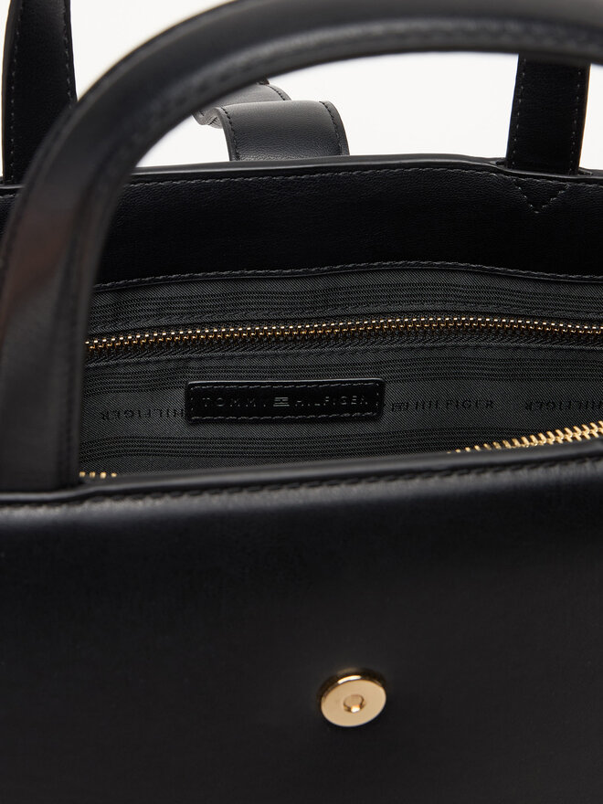 Tommy Hilfiger Handtasche Tommy Hilfiger Th Heritage Satchel AW0AW18287 Schwarz