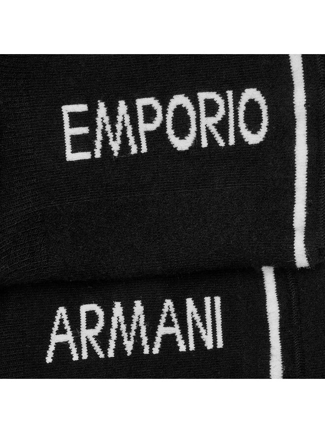 Emporio Armani 2 pares de calcetines tobilleros para mujer Emporio Armani 292315 4R227 00020 Negro