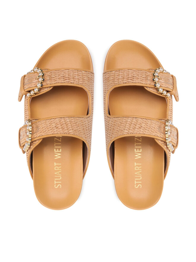 Stuart Weitzman Παντόφλες Stuart Weitzman Piper Slide Sandal SA803 Καφέ