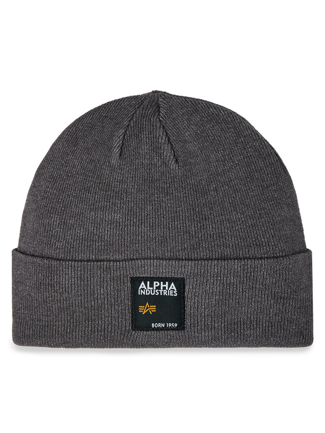 Alpha Industries Шапкa Alpha Industries Label Beanie 118934 Сірий