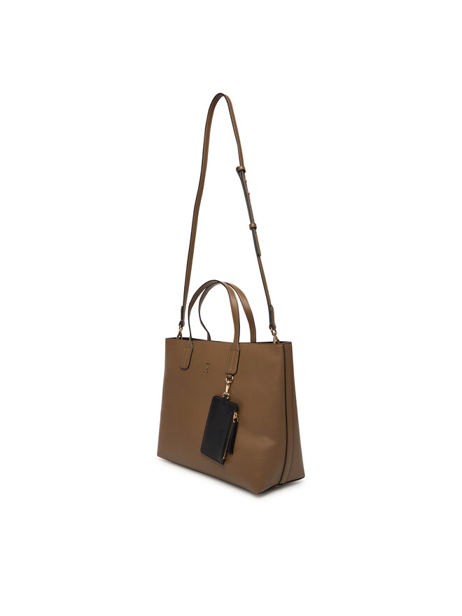 Tommy Hilfiger Handtasche Tommy Hilfiger Th Icon Satchel AW0AW18122 Braun