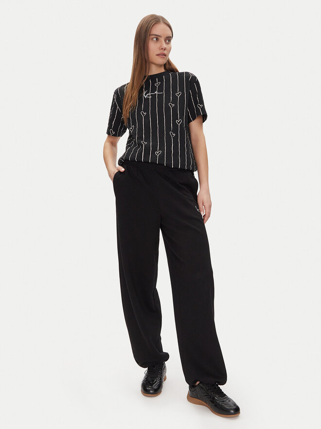 Karl Kani Karl Kani Marškinėliai Signature Heart Pinstripe Os 61300126 Juoda Regular Fit
