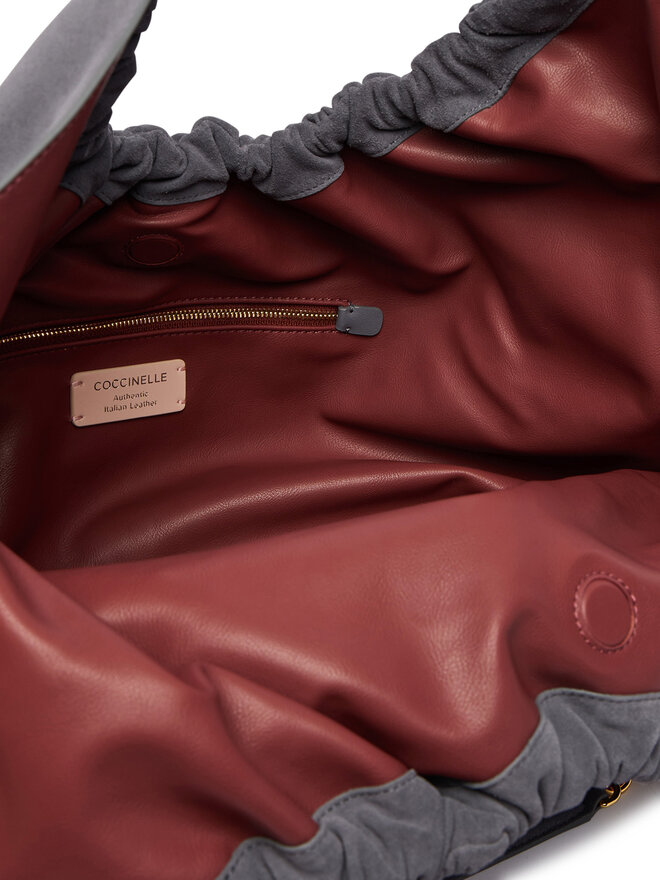 Coccinelle Handtasche Coccinelle U5F Coccinellesmash Suede Bim E1 U5F 11 01 01 Grau