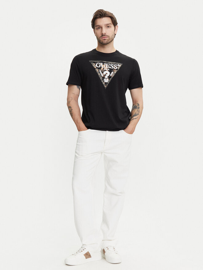 Guess Guess Marškinėliai M5YI15 I3Z14 Juoda Regular Fit