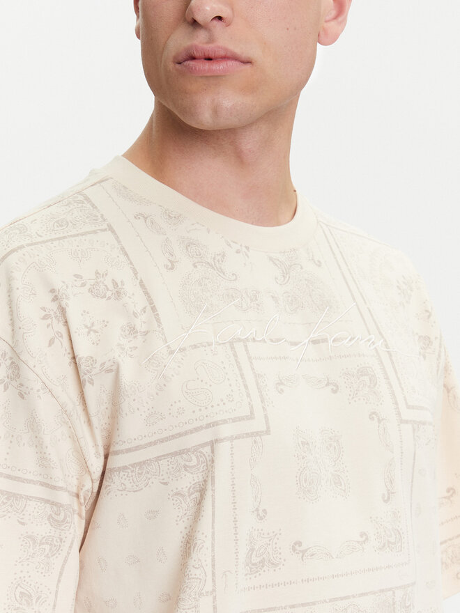 Karl Kani Karl Kani T-Shirt Small Signature Paisley PD00005342 Beige Relaxed Fit