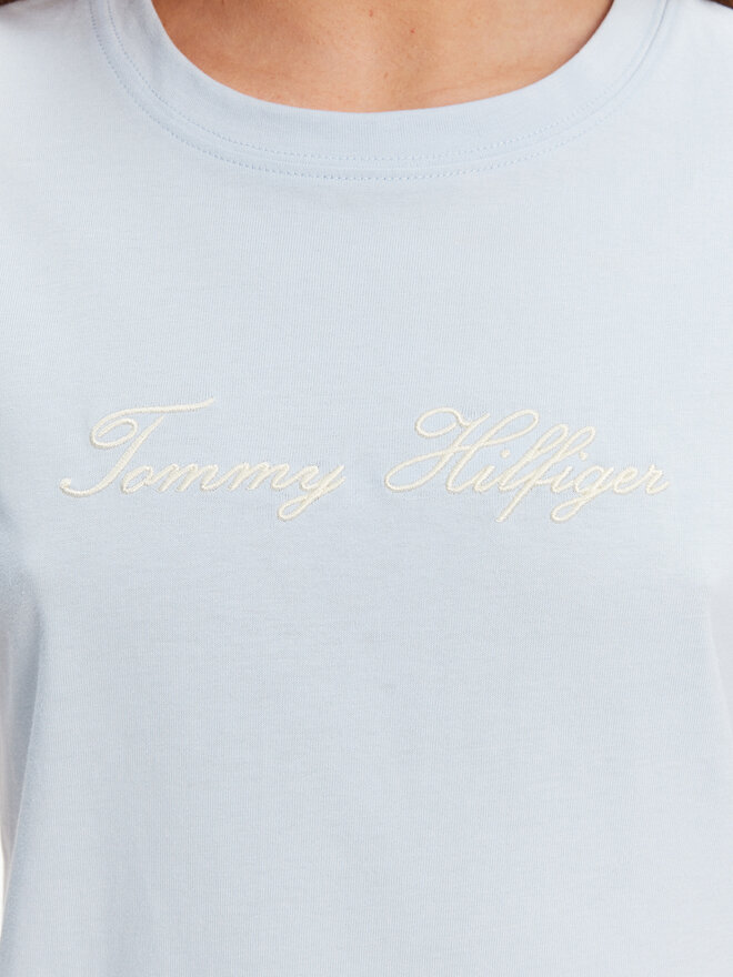 Tommy Hilfiger Tommy Hilfiger Футболка Script WW0WW45746 Блакитний Regular Fit