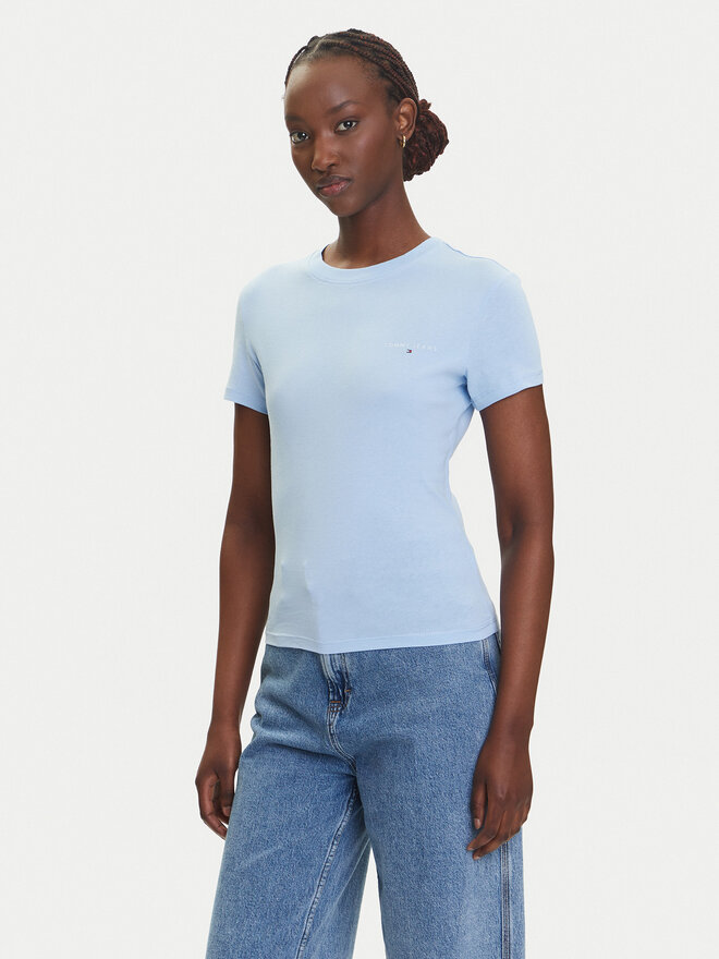 Tommy Jeans Tommy Jeans Camiseta Linear DW0DW21164 Celeste Slim Fit