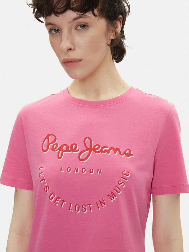 Pepe Jeans Pepe Jeans Marškinėliai Rumer PL506072 Rožinė Regular Fit
